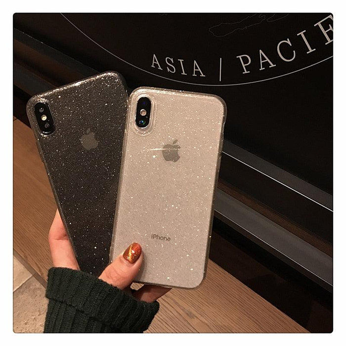 Shining Glitter Case Clear For iPhone 14 13 Pro Max 11 XR XS 8 7 Plus 6S 12 Pro Max Transparent Soft Shockproof Cover Crystal Clear Sparkly Glitter Shiny Soft Flexible Slim Fit Drop Protection Shockproof Cover Case