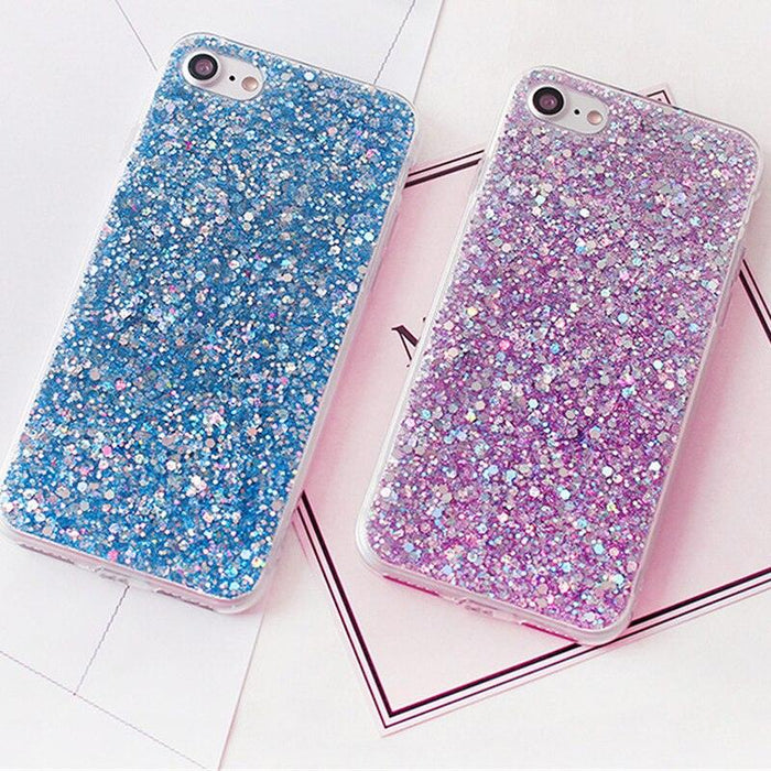 Shinning Glitter Cases For iphone 6 6S 8 Plus X 5SE 5 5S Soft Sparkly Phone Case for Women Girls Sparkle Design Anti-Scratch Soft Slim Fit Shockproof Protective Case Cover