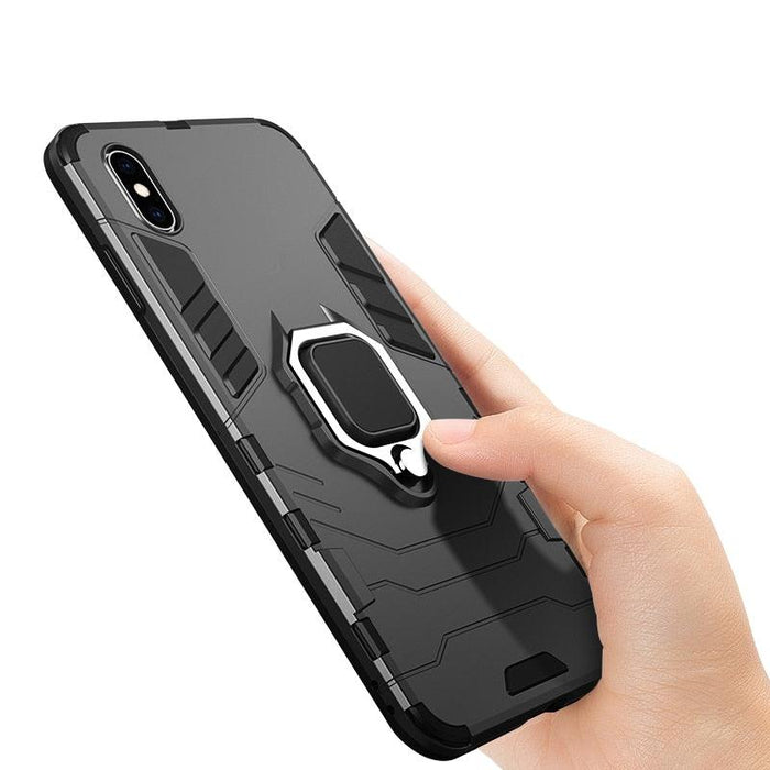 Shockproof Armor Case For iPhone XR iPhone X Xs Xs Max Stand Holder Ring Phone Cover for iPhone 6 6S 6PLUS 7 8 plus  Slim Durable Soft Anti-Scratch 360 Degree Rotating Ring Holder Kickstand Protective With Magnetic Case