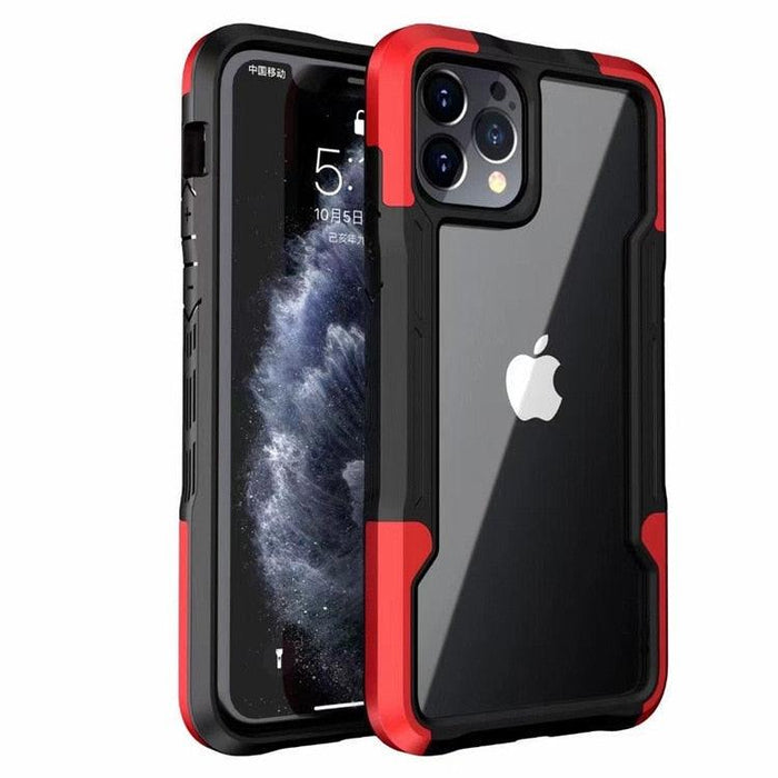 Shockproof Phone Case For iPhone 12 11 13 Pro Max Transparent Case For iPhone 11 12 13 Hard Soft Full Cover 360 Degree Protective Cover Simple Luxury Design Shiny iphone cover