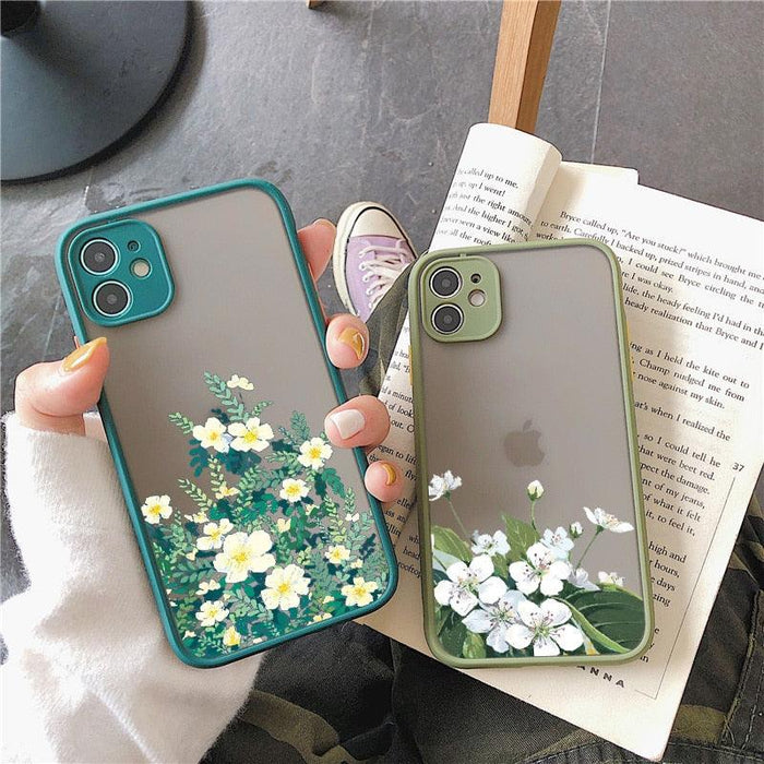 Small Floral Flower Phone Case For iPhone 6s 7 8 Plus SE 2 11 12 13 Pro Max X XS MAX XR Hard Matte Shockproof Cover Shell Protective Cute Cool Phone Case Designed for iPhone