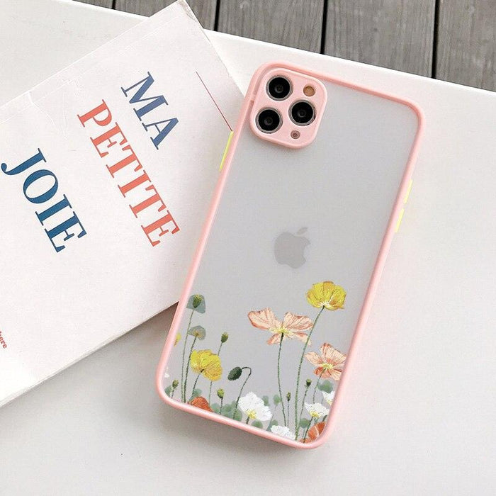 Small Floral Flower Phone Case For iPhone 6s 7 8 Plus SE 2 11 12 13 Pro Max X XS MAX XR Hard Matte Shockproof Cover Shell Protective Cute Cool Phone Case Designed for iPhone