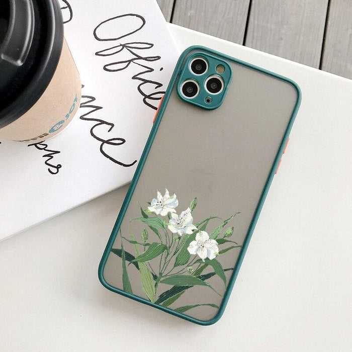 Small Floral Flower Phone Case For iPhone 6s 7 8 Plus SE 2 11 12 13 Pro Max X XS MAX XR Hard Matte Shockproof Cover Shell Protective Cute Cool Phone Case Designed for iPhone