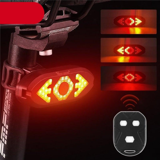 Smart Bike Light Wireless Remote Control Cycling Turning Signal Taillight USB Bicycle Rechargeable Rear Light LED Warning Lamp Bicycle Rear Light Safety Warning Bike Lights Brightest Bike Indicators Fit  Saddle Rears