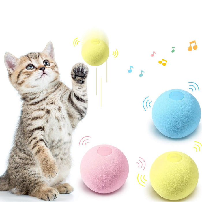 Smart Cat Toys Ball Catnip Cat Training Toy Pet Playing Ball Pet Products Toy for Cats Interactive Chirping Balls Cat Kicker Toys Fun Catnip Toys for Cat Exercise