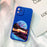 Space Moon Case For iPhone XR XS X 11 12 13 Pro Max Cases Blue Painted Phone Cover For iPhone 7 8 Plus SE Soft Silicon Case Mountains Nature Moon Slim Case Protective Soft Shockproof Case with Lens Protector