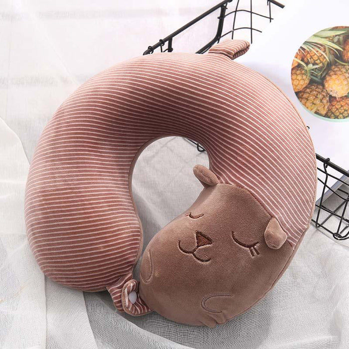 Special U-shaped Animal Shape Neck Pillow Rest Plush Pillow Travel Pillow Cartoon Animal Car Headrest Dolls Airplane Pillow Travel Pillow Cartoon U Shape Travel Pillow Car Neck Support Rest Cushion For Airplane Bus Train Home Office Soft Plush