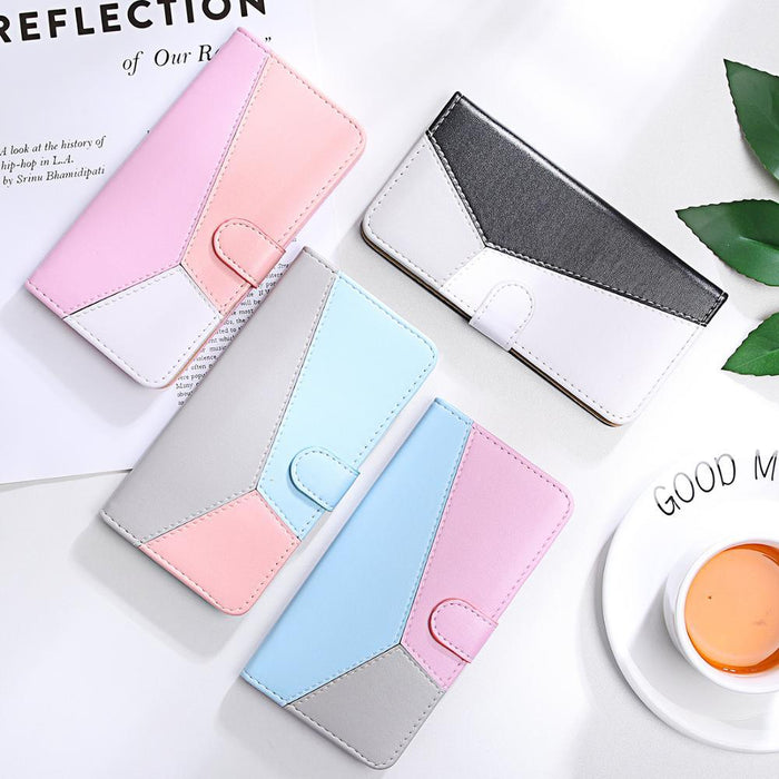 Splicing Leather Case for Xiaomi Redmi Note 11 10 9 9S 8T 7 Pro Phone Back Cover Redmi 9A 9T 9C Case Flip Book Stand Shell Leather Magnetic Flip Case Cover with Card Holder