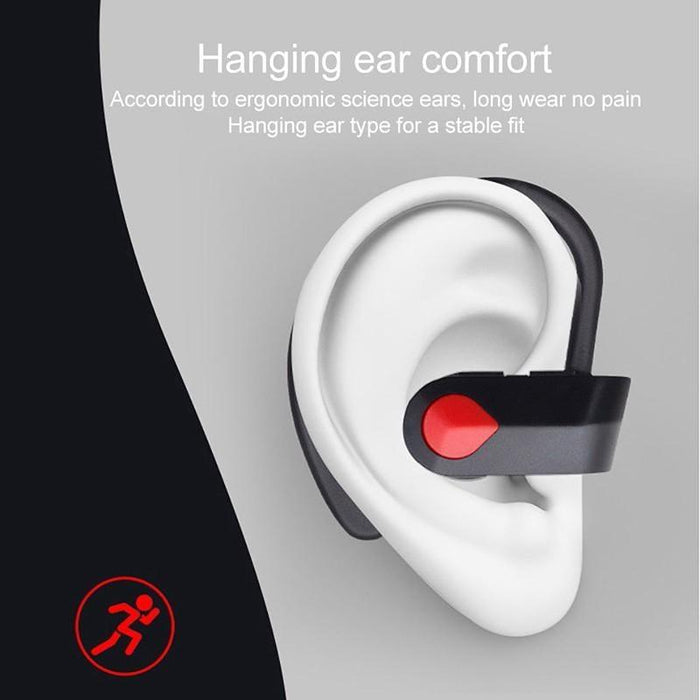 Sport Handsfree Black Wireless Earphone Bluetooth 5.0 Connection Ear Hook in Ear Earbuds Waterproof With Microphone Fast Volume Control Wireless Earbuds Outdoor Workout Over Ear Hooks Sweat Resistance Headphones