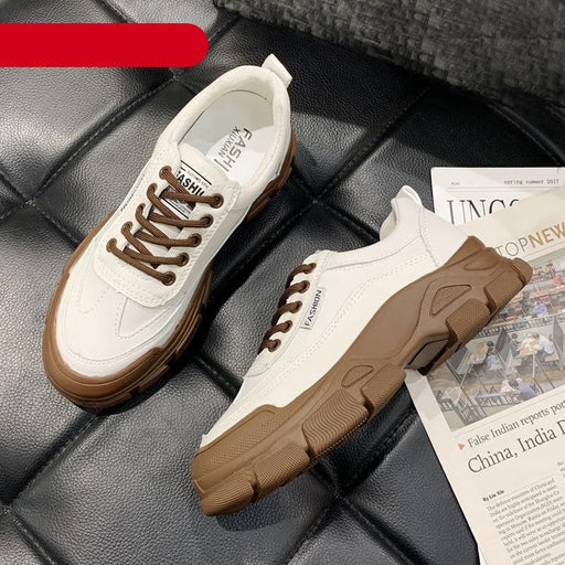 Spring Summer Lace-up White Women Flat Leather Shoes White Board Casual Shoes Women Sneakers Casual Everyday Walking Fashionable Shoes - STEVVEX Shoes - 106, Beach Shoes, Casual Women Shoes, Elegant Women Shoes, Fashion Women Shoes, High Heel Shoes, Leather Shoes, Leather Women Shoes, Luxury Shoes, Non-Slip Shoes, Shoes, Soft Shoes, Walking Shoes, Women Flat Leather Shoes, Women Flat Shoes, Women shoes - Stevvex.com