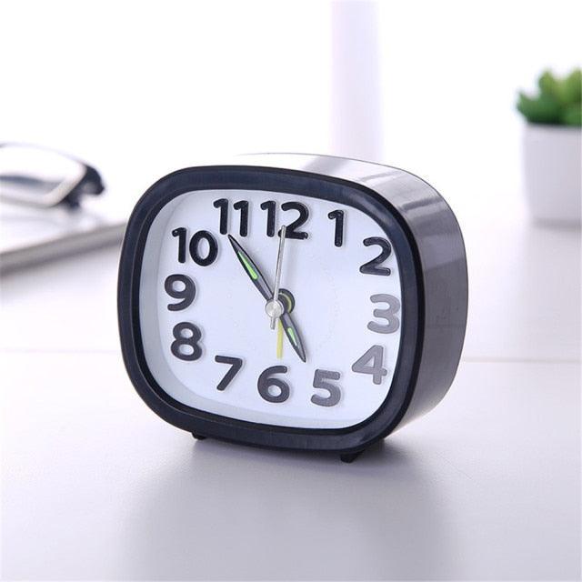 Square Round Small Alarm Clock Snooze Silent Sweeping Wake Up Table Clock Travel Alarm Clock Analog Small Simple Battery Operated Clock Non Ticking Alarm Clock Snooze Light Functions Bedside Table Clock  Battery Powered Compact Portable Travel Alarm Clock