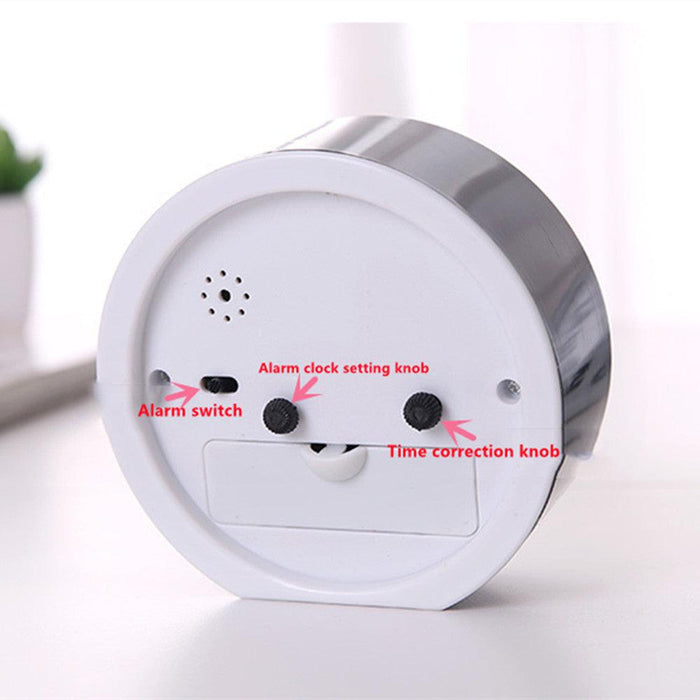 Square Round Small Alarm Clock Snooze Silent Sweeping Wake Up Table Clock Travel Alarm Clock Analog Small Simple Battery Operated Clock Non Ticking Alarm Clock Snooze Light Functions Bedside Table Clock  Battery Powered Compact Portable Travel Alarm Clock