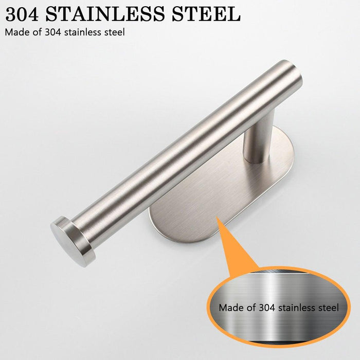 Stainless Steel Nail-free Wall Mounted Toilet Paper Holder Kitchen Tissue Paper Holder Toilet Roll Dispenser For Bathroom Toilet Paper Holder Toilet Paper roll Holder Self Adhesive+Super Glue  Stainless Steel No Drilling For Bathroom Bedroom Kitchen