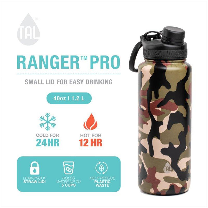 Stainless Steel Ranger Water Bottle Camo Pattern Stainless Steel Vacuum Insulated Water Bottle Sport Drink Bottle With Straw For Camping Running Gym Yoga Army Style Insulated Portable Water Bottle