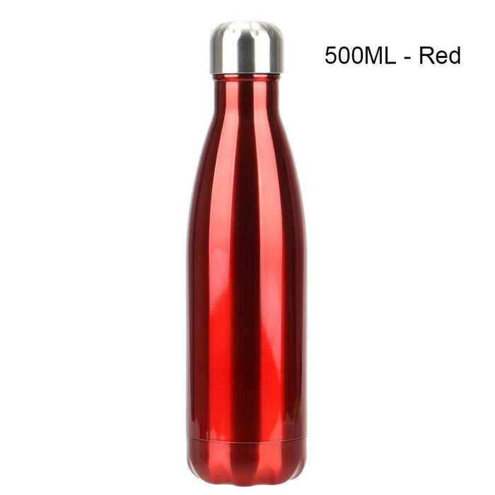 Stainless Steel Water Bottle BPA Free Thermos Water Beer Thermos 500ml for Sport Bottles Double-Wall Insulated Vacuum Flask Double-Walled Insulated Vacuum Flask Stainless Steel Drinking Bottle