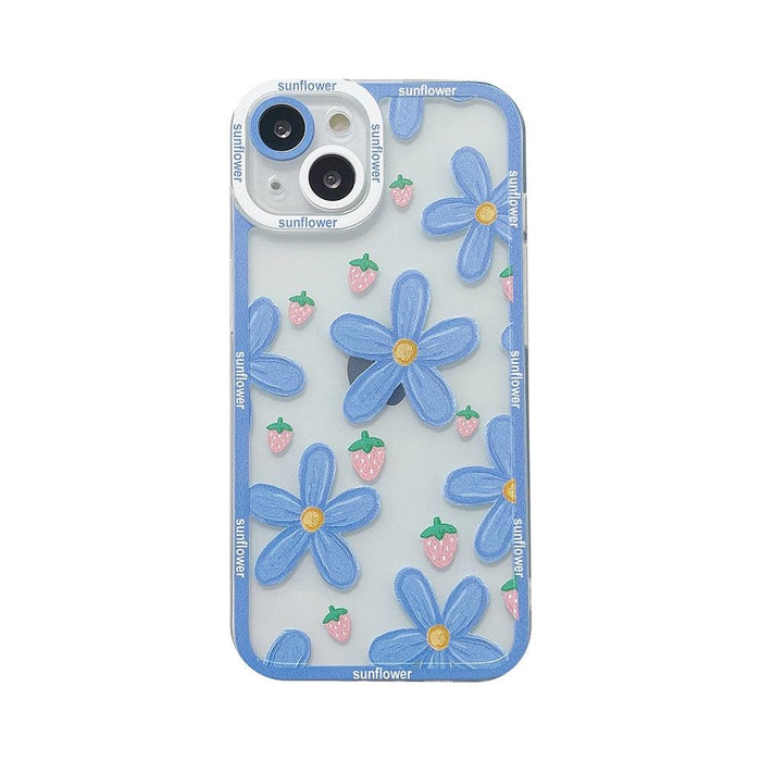 Strawberry Fashion Retro Flowers Clear Phone Case For iPhone 14 11 12 13 Pro XR XS Max X 8 Plus Soft Shockproof Pattern Soft Silicone Shockproof Case for Women Girls Cute Pattern Slim Phone Case