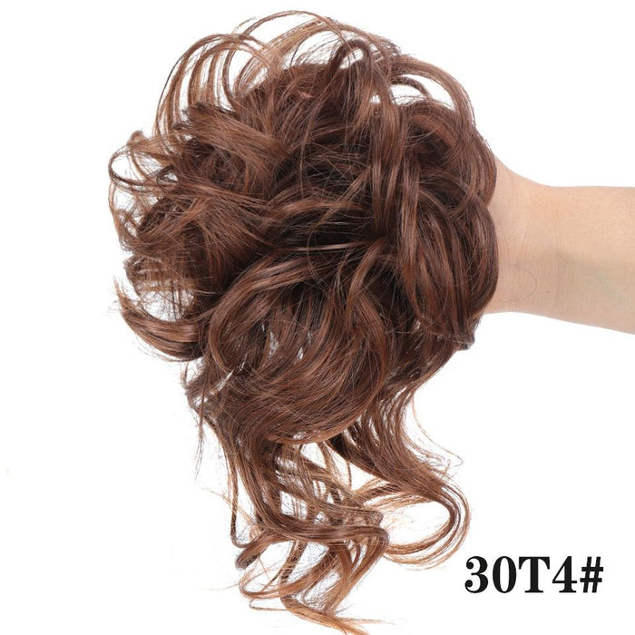 Stylish Synthetic Hair Bun Chignon Messy Curly Hair Band Elastic Scrunchy False Hair Pieces For Women Hairpins Black Brown Clip in Hair Extension For Volumized Hair Buns For Girls