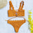 Summer Blue Bikini Women Swimwear Female Swimsuit  Women’s Floral Print Lace-up Strapless Padded Comfortable Swimwear Bathing Suit Two-pieces Bikini Set Knotted Bathing Swim Suit