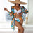 Summer Floral Print Bikini Swimsuit Women 3 Piece High-Waist Bikini Set Swimwear Female Push-Up Bathing Suit Tropical High Waist Wrap Swimsuit With Beach Cover Ups Soft And Breathable Summer Bikini