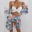 Summer Floral Print Bikini Swimsuit Women 3 Piece High-Waist Bikini Set Swimwear Female Push-Up Bathing Suit Tropical High Waist Wrap Swimsuit With Beach Cover Ups Soft And Breathable Summer Bikini