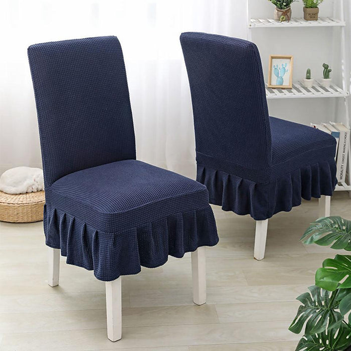 Super Soft Polar Fleece Fabric Skirt Style Chair Cover Elastic Chair Covers Spandex For Kitchen Wedding Chair Covers Dining Room Washable Furniture Chair for Kids Pets Home Ceremony Banquet Wedding Party