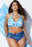 Swimwear High Waist Two Piece Plus Size Large Size Plus Fat Printed Swimsuit Women Back Bikini Beach Bathing Suit Women High Waist Swimsuits Triangle Bathing Suit