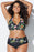 Swimwear High Waist Two Piece Plus Size Large Size Plus Fat Printed Swimsuit Women Back Bikini Beach Bathing Suit Women High Waist Swimsuits Triangle Bathing Suit