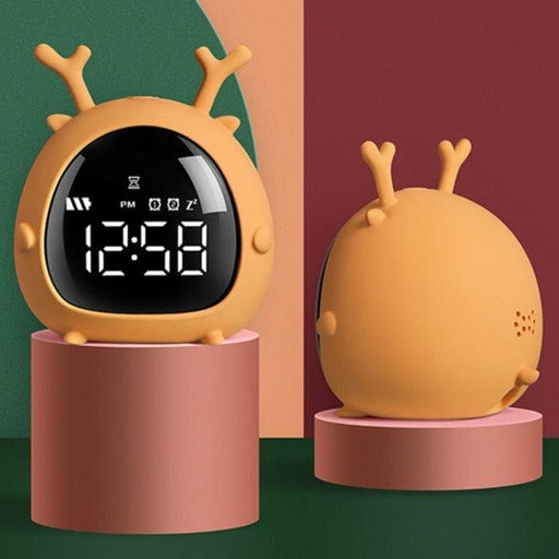 Table Clock Cute Alarm Clock Cute Toddler Alarm Clock Dimming Sleep Training Clock with Night Light Kids Wake Up Clock USB Rechargeable Easy Setting Kids Bedside Kids Night Wake Up Light Multi Function Alarm Clock for For Child Children Home Decoration