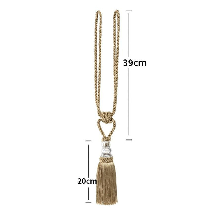 Tassel Curtain Tieback Crystal Bead Hanging Ball Tie Room Accessories Holder Buckle Rope Bandage Holdback Window Shade Curtain Tie Back Tassel Tie Backs for Curtain Beautiful Curtain Holdback Rope