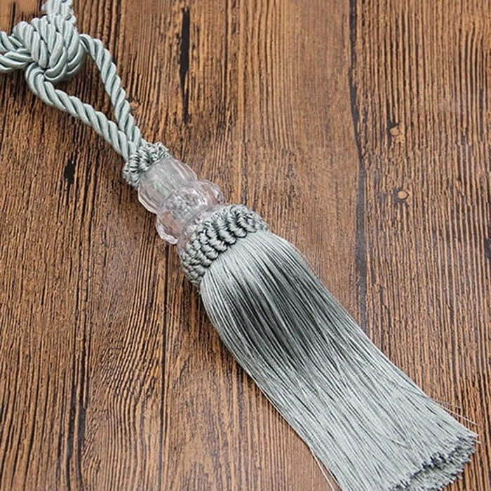 Tassel Curtain Tieback Crystal Bead Hanging Ball Tie Room Accessories Holder Buckle Rope Bandage Holdback Window Shade Curtain Tie Back Tassel Tie Backs for Curtain Beautiful Curtain Holdback Rope