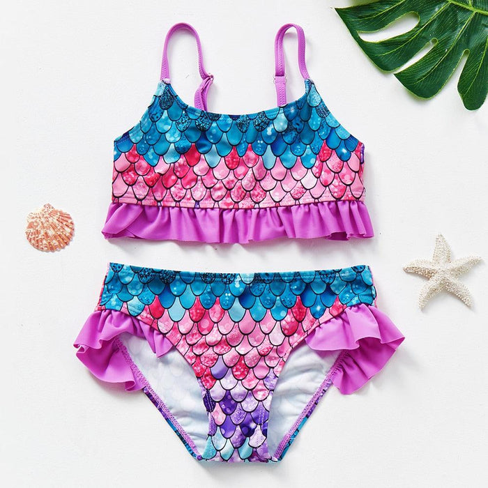 Teenager Girls Swimwear Two pieces Girls Swimsuit High quality Kids Bikini Sets Children Beach Wear Girls Two Piece Bikini Swimsuits Striped Ruffle Swimwear Bathing Suit Set