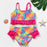 Teenager Girls Swimwear Two pieces Girls Swimsuit High quality Kids Bikini Sets Children Beach Wear Girls Two Piece Bikini Swimsuits Striped Ruffle Swimwear Bathing Suit Set