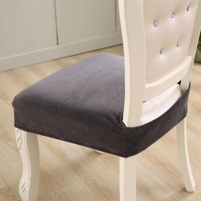 Thick Velvet Seat Cover Chair Slipcovers For Dining Room Chair Protector Chair Cover Elastic Solid Stretch Chair Cover Dining Room Chair Seat Covers Stretch Chair Seat Cushion Slipcovers Furniture Protector