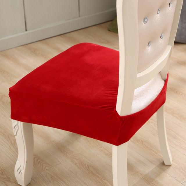 Thick Velvet Seat Cover Chair Slipcovers For Dining Room Chair Protector Chair Cover Elastic Solid Stretch Chair Cover Dining Room Chair Seat Covers Stretch Chair Seat Cushion Slipcovers Furniture Protector