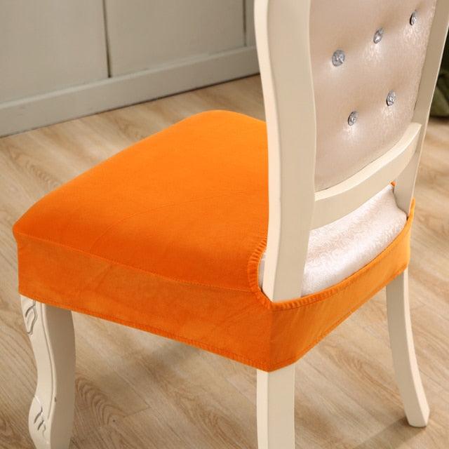 Thick Velvet Seat Cover Chair Slipcovers For Dining Room Chair Protector Chair Cover Elastic Solid Stretch Chair Cover Dining Room Chair Seat Covers Stretch Chair Seat Cushion Slipcovers Furniture Protector