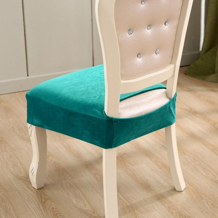 Thick Velvet Seat Cover Chair Slipcovers For Dining Room Chair Protector Chair Cover Elastic Solid Stretch Chair Cover Dining Room Chair Seat Covers Stretch Chair Seat Cushion Slipcovers Furniture Protector