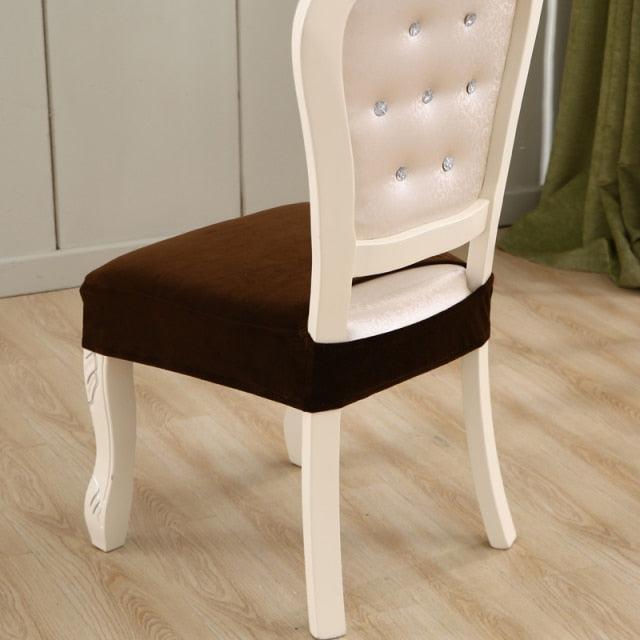 Thick Velvet Seat Cover Chair Slipcovers For Dining Room Chair Protector Chair Cover Elastic Solid Stretch Chair Cover Dining Room Chair Seat Covers Stretch Chair Seat Cushion Slipcovers Furniture Protector