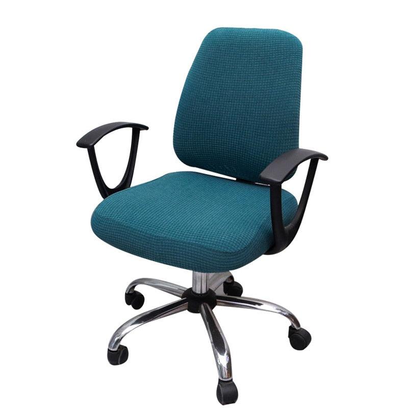 Thicken Solid Office Computer Chair Cover Spandex Split Seat Cover Universal Office Anti-dust Armchair Cover Protective & Stretchable Universal Chair Covers Stretch Rotating Chair Slipcover