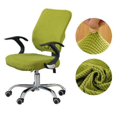 Thicken Solid Office Computer Chair Cover Spandex Split Seat Cover Universal Office Anti-dust Armchair Cover Protective & Stretchable Universal Chair Covers Stretch Rotating Chair Slipcover