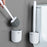 Toilet Brush With Holder Set Long Handled Flex Rubber Silicone Drain Cleaner Brush Wall Mounted Bathroom Accessories Wall Toilet Brush And Holder Set Flexible Toilet Bowl Cleaner Brush With Silicone Bristles Bendable Brush Head To Clean Toilet