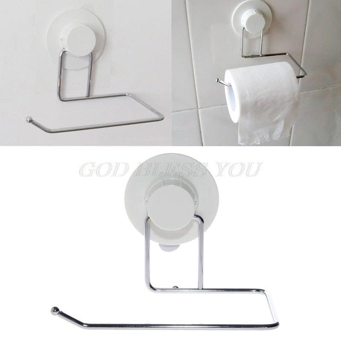 Toilet Paper Holder Bathroom Suction Hanger Tissue Rack Kitchen Towel Hook Powerful Vacuum Suction Cup Toilet Paper Roll Holder Wall Mount Towel Tissue Rack For Bathroom And Kitchen-Drill Free - STEVVEX Decor - 59, bathroom, bathroom accessories, good quality tissue holder, Home Accessories, home decor, Home Ornament, Kitchen Towel Hook, new tissue holder, tissue holder, Tissue Rack, Tissue Rack For Bathroom, toilet brush holder, Toilet paper holder, Toilet Paper Roll Holder, Towel Tissue Rack - Stevvex.com