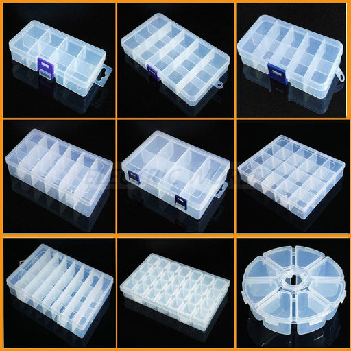 Transparent Plastic Box Screw Compartment Box Jewelry Earring Display Case Container Clear Terminal Organizer Tool Storage boxes Multiple Compartments Jewelry Storage Container