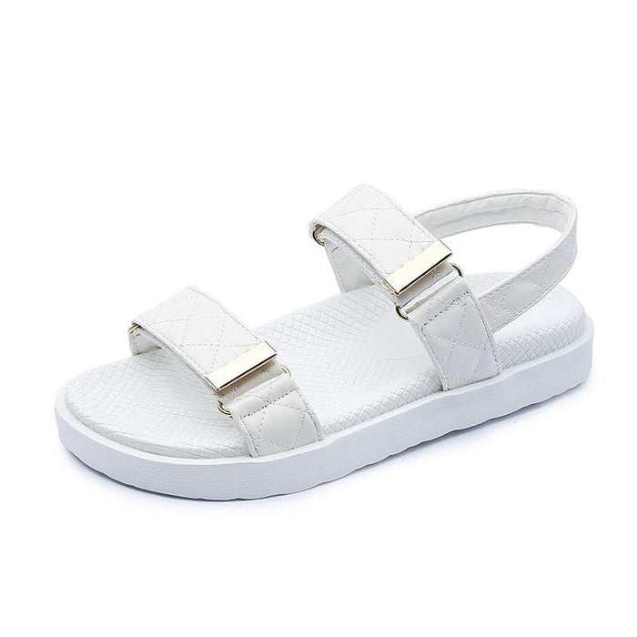 Trendy Black Sandals Summer New Flat Embroidery Thick-Soled Casual Design Hiking Sandals Outdoor Sport Sandals Athletic Sandals Walking Water Women Shoes For Summer