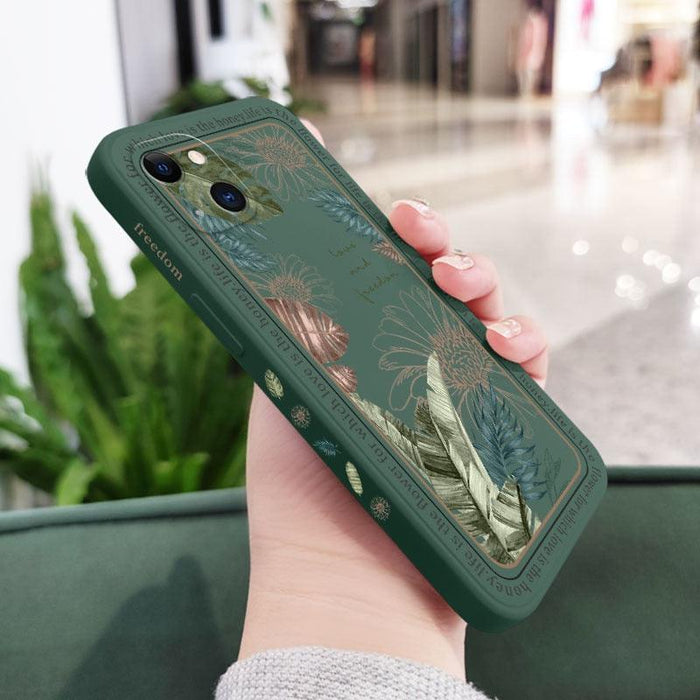 Tropical Style Phone Case For iPhone 14 13 12 11 Pro Max Mini X XR XS MAX 8 7 Plus 6 6S Plus Cover Cute Floral Phone Protective Cover for Women Garden Flower Pattern Design Slim Fit Anti-Scratch