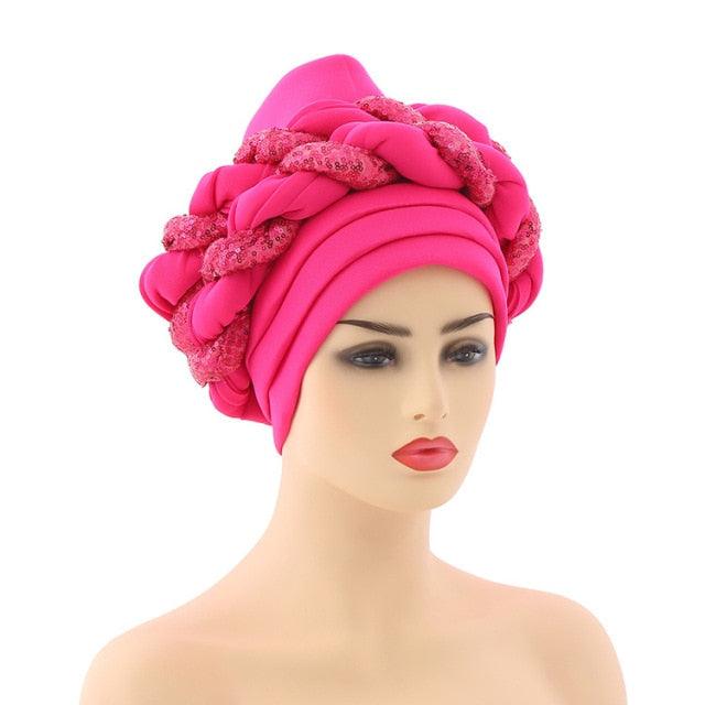 Turbans Pleated Soft Beanie Headwrap Lightweight African Hat Arab Wrap Elegant Muslim Turban Scarf Women Hijabs Hair Accessories Cap bonnet for Women