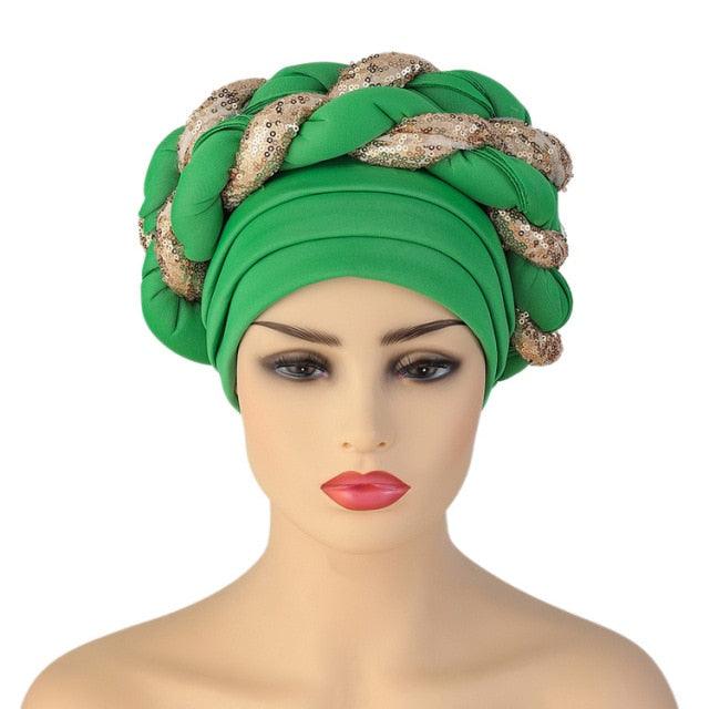 Turbans Pleated Soft Beanie Headwrap Lightweight African Hat Arab Wrap Elegant Muslim Turban Scarf Women Hijabs Hair Accessories Cap bonnet for Women