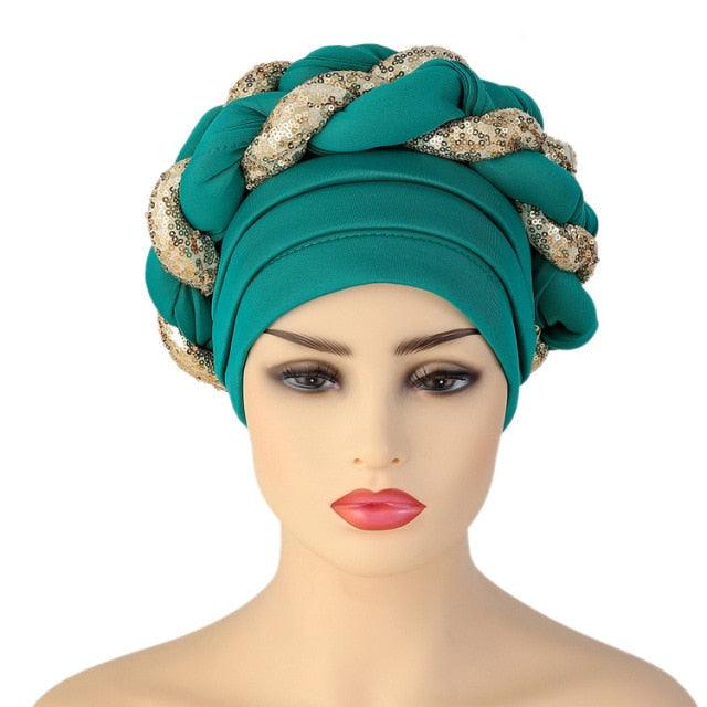 Turbans Pleated Soft Beanie Headwrap Lightweight African Hat Arab Wrap Elegant Muslim Turban Scarf Women Hijabs Hair Accessories Cap bonnet for Women