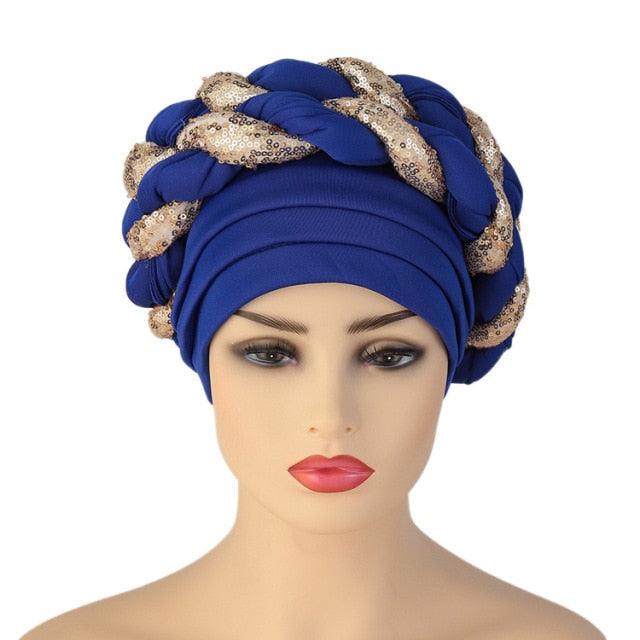 Turbans Pleated Soft Beanie Headwrap Lightweight African Hat Arab Wrap Elegant Muslim Turban Scarf Women Hijabs Hair Accessories Cap bonnet for Women