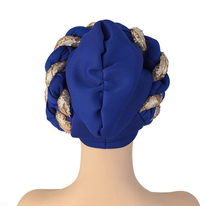 Turbans Pleated Soft Beanie Headwrap Lightweight African Hat Arab Wrap Elegant Muslim Turban Scarf Women Hijabs Hair Accessories Cap bonnet for Women