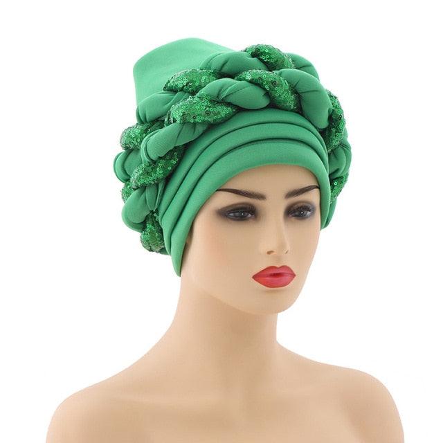 Turbans Pleated Soft Beanie Headwrap Lightweight African Hat Arab Wrap Elegant Muslim Turban Scarf Women Hijabs Hair Accessories Cap bonnet for Women